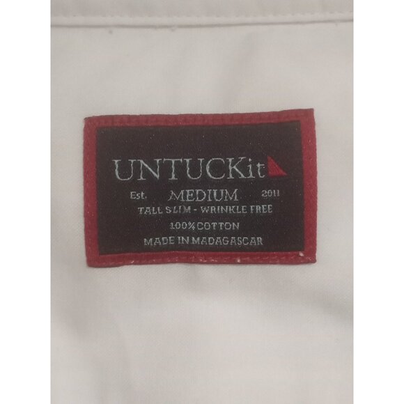 UNTUCKit Las Cases WF Men's Medium Tall Slim Fit White Long Sleeve Button Shirt - Picture 8 of 11